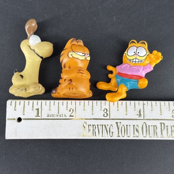 Vintage 80's Garfield & Odie Pencil Topper & Figurines, Rubber - Picture 13 of 14